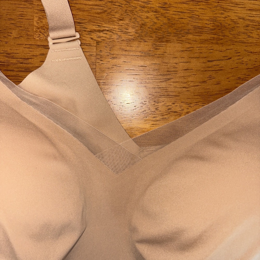 Honeylove Bra Liftwear Crossower Women 2X C/D Nude Beige Lined Sand 33'' Band - Picture 2 of 9